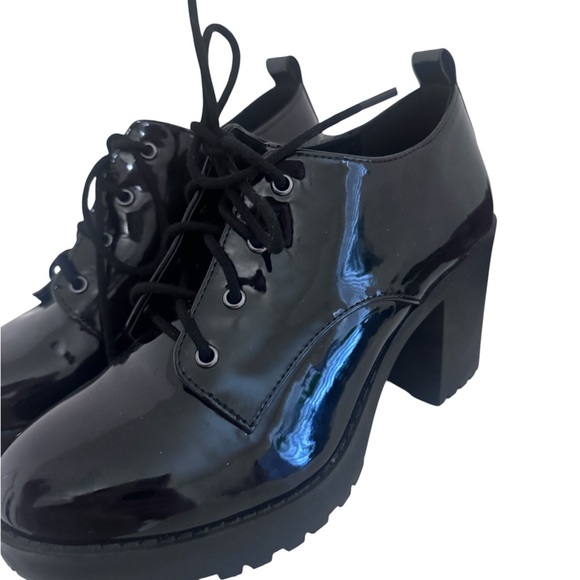 Soda Black Patent Lace-Up Heels - Picture 6 of 7